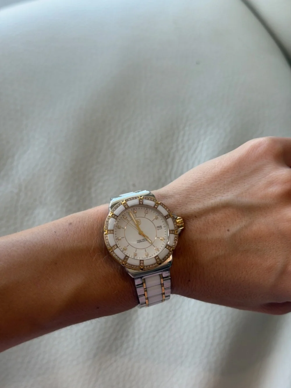 TAG Heuer Formula 1 Lady Diamond & White Ceramic Gold watch (Ref. WAH1221.BB086
